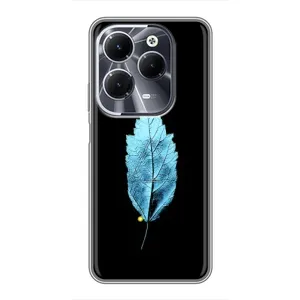 Чохол з картинками на чорному фоні для Infinix Hot 40 (Листя)