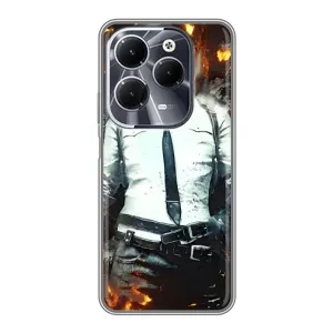 Силиконовый чехол с картинкой "Герой Pubg" на Infinix Hot 40 (Man Пубг)