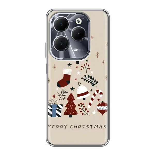 Чехол с рисунком «Merry Christmas» для Infinix Hot 40 Чехол с рисунком «Merry Christmas» для Infinix Hot 40