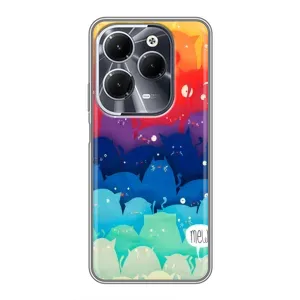 Силиконовый чехол с котиком для Infinix Hot 40 (Mew)