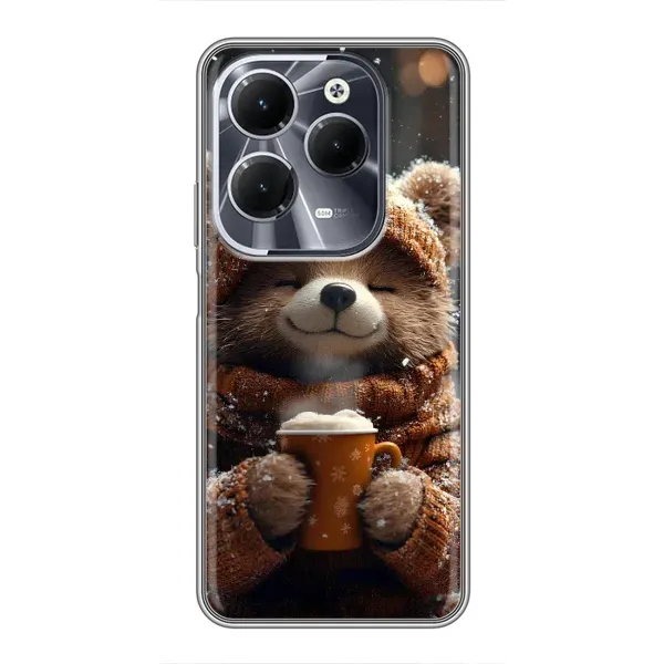Чехол с рисунком «Медвежонок с кофе» для Infinix Hot 40 Чехол с рисунком «Медвежонок с кофе» для Infinix Hot 40