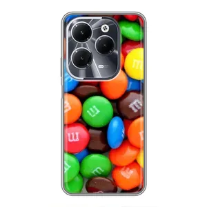 Чехол с изображением вкусной еды для Infinix Hot 40 (Разноцветные M&M'S)