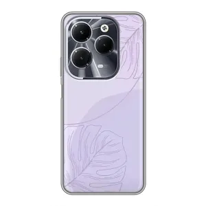 Чохол квітковий дизайн для Infinix Hot 40 (Монстера фіолетова)