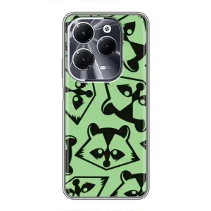 Силиконовый Чехол с Енотами на Infinix Hot 40 (Мордочки Енота)