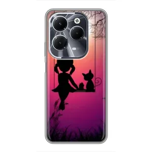 Девчачий Чехол для Infinix Hot 40 (На качели)