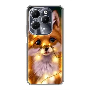 Чехол с Лисичкой для Infinix Hot 40 (Новогодний лисенок)