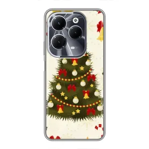Чехол Новогодняя Елка на Infinix Hot 40 (Новогодний принт)