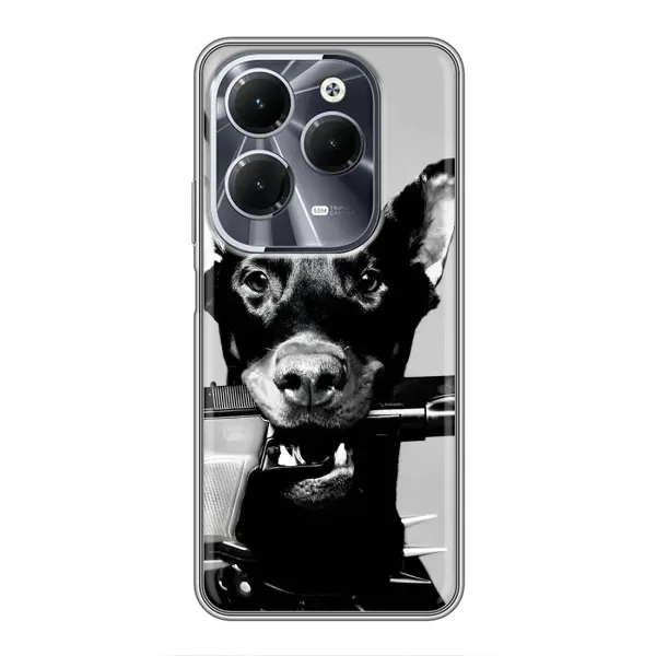 Чехол с рисунком «Опасный доберман» для Infinix Hot 40 Чехол с рисунком «Опасный доберман» для Infinix Hot 40