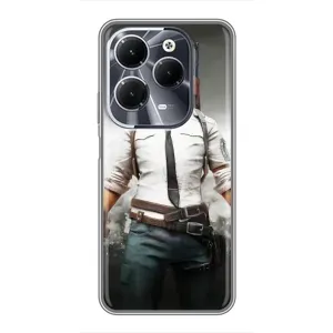 Силиконовый чехол с картинкой "Герой Pubg" на Infinix Hot 40 (Пабг)
