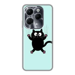Силиконовый чехол с котиком для Infinix Hot 40 (Падающий кот)