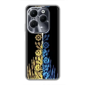 Силиконовый Чехол на Infinix Hot 40 (Патриотическая вышиванка)