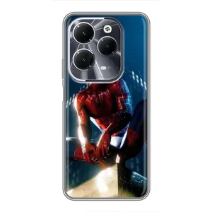 Чехол Супергерой Человека Паука на Infinix Hot 40 (Паук на доме)
