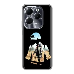 Силиконовый чехол с картинкой "Герой Pubg" на Infinix Hot 40 (Пубг мен)