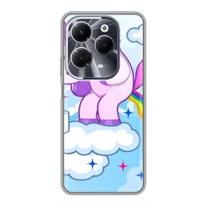 Чехол Unicorn на Infinix Hot 40 (Радуга единорожка)