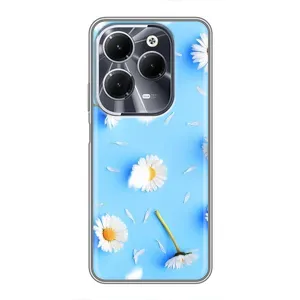 Чохол з Квітами для Infinix Hot 40 (ромашки на блакитному)