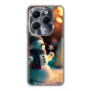 Чехлы на Новый Год Infinix Hot 40 (Снеговик праздничный)