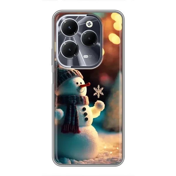 Чехол с рисунком «Снеговик праздничный» для Infinix Hot 40