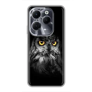 Чехлы с принтом СОВЫ для Infinix Hot 40 (Сова на чёрном)