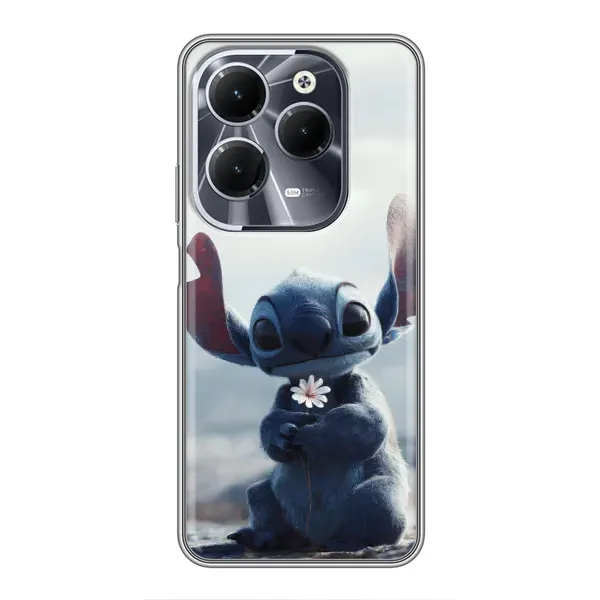 Чехол с рисунком «Стич с цветочком» для Infinix Hot 40 Чехол с рисунком «Стич с цветочком» для Infinix Hot 40