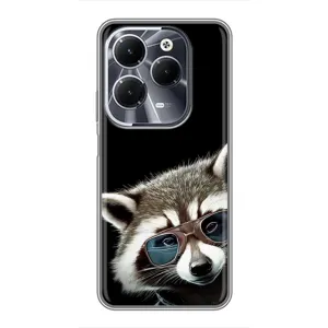 Силиконовый Чехол с Енотами на Infinix Hot 40 (Стильный Енот)