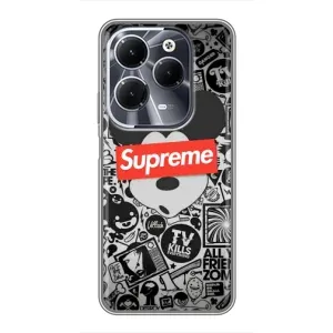 Чехол с Брендами одежды на Инфиникс ХОТ 40 (Supreme Маус)
