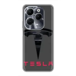 Силіконовий бампер з картинкою машини на Infinix Hot 40 (Logo TESLA)