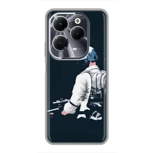 Силиконовый чехол с картинкой "Герой Pubg" на Infinix Hot 40 (В экиперовке)