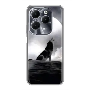 Чехол с Волком на Infinix Hot 40 (Волк и луна)