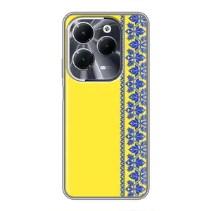 Силиконовый Чехол на Infinix Hot 40 (Вышиванка на желтом)