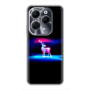 Силиконовый бампер с картинкой животных для Infinix Hot 40 (Яркий олень)