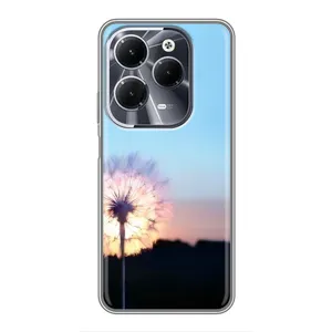 Силіконовий Чохол з кульбабками на Infinix Hot 40 (Захід з кульбабкою)