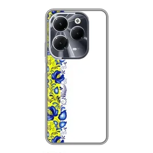 Силиконовый Чехол на Infinix Hot 40 с картинкой Вышиванки (Желто-синяя вышиванка)