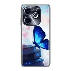 Силіконовий бампер з картинкою звірів для Infinix Hot 40i (Метелик синій)
