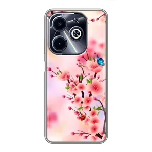 Чехол с принтом САКУРЫ на Infinix Hot 40i (Бабочки на сакуре)