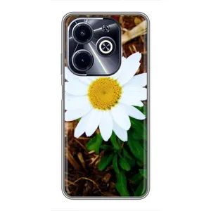 Чехол с ромашками на Infinix Hot 40i (Белая ромашка)