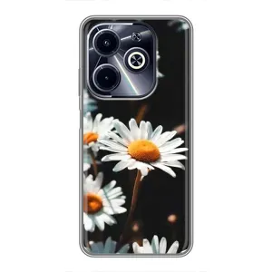 Чехол с ромашками на Infinix Hot 40i (Белые ромашки)