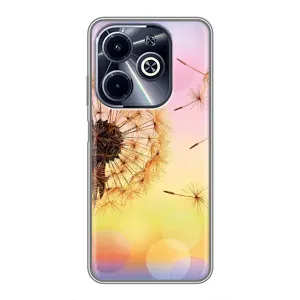Силиконовый Чехол с одуванчиками на Infinix Hot 40i (Цветок-одуванчик)