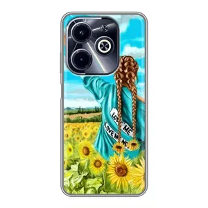 Чохол Стильні дівчата на Infinix Hot 40i (Дівчина на полі)