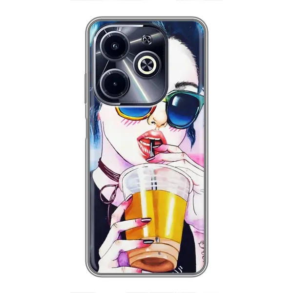 Чехол с рисунком «Девушка с коктейлем» для Infinix Hot 40i Чехол с рисунком «Девушка с коктейлем» для Infinix Hot 40i