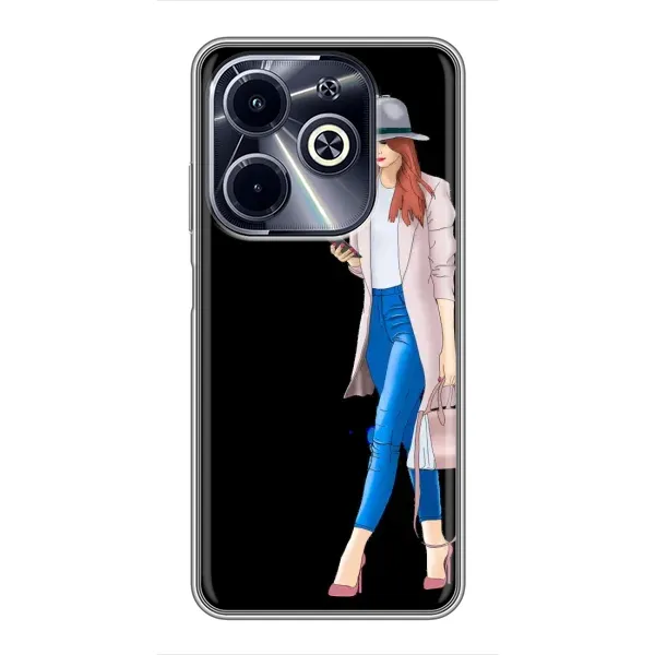 Чехол с рисунком «Девушка со смартфоном» для Infinix Hot 40i Чехол с рисунком «Девушка со смартфоном» для Infinix Hot 40i