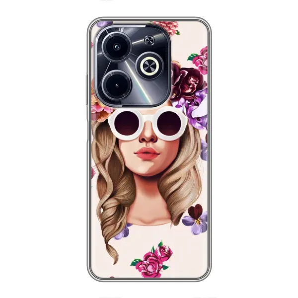 Чехол с рисунком «Девушка в очках» для Infinix Hot 40i Чехол с рисунком «Девушка в очках» для Infinix Hot 40i
