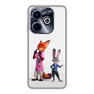Силиконовый чехол с принтом Зоотрополіс для Infinix Hot 40i (Джуди и Ник)