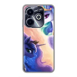 Чехол Unicorn на Infinix Hot 40i (Единорожки на тучках)
