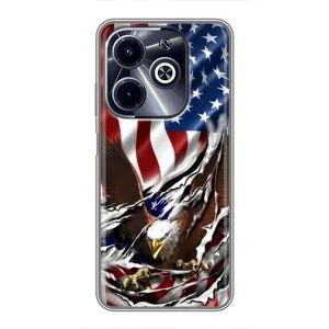 Чехол Флаг USA для Infinix Hot 40i (Флаг USA)