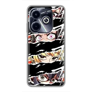 Силиконовые чехлы с глазами Anime для Инфиникс ХОТ 40i (Глаза на чорном)