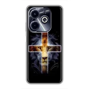 Чехлы для Инфиникс ХОТ 40i (Крест Иисуса) (Иисус Лев)