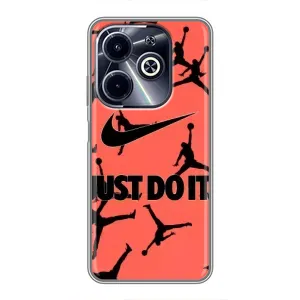 Силіконовый Чохол Nike Air Jordan на Інфінікс ХОТ 40i (Just Do It)
