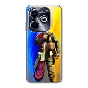 Чехол с картинкой (Патриотический КОЗАК) на Infinix Hot 40i (Козак с крыльями)