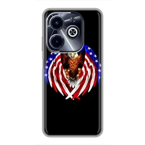 Чехол Флаг USA для Infinix Hot 40i (Крылья США)