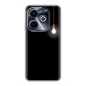 Чехол с картинками на черном фоне для Infinix Hot 40i (Лампочка)